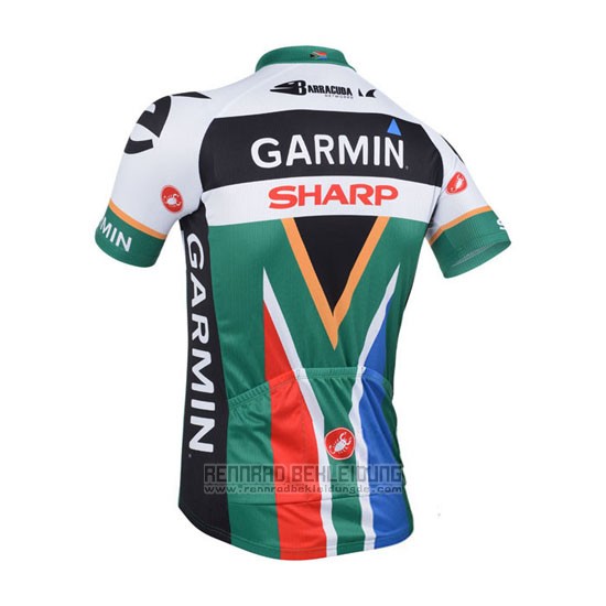 2013 Fahrradbekleidung Garmin Sharp Champion Afrika Trikot Kurzarm und Tragerhose